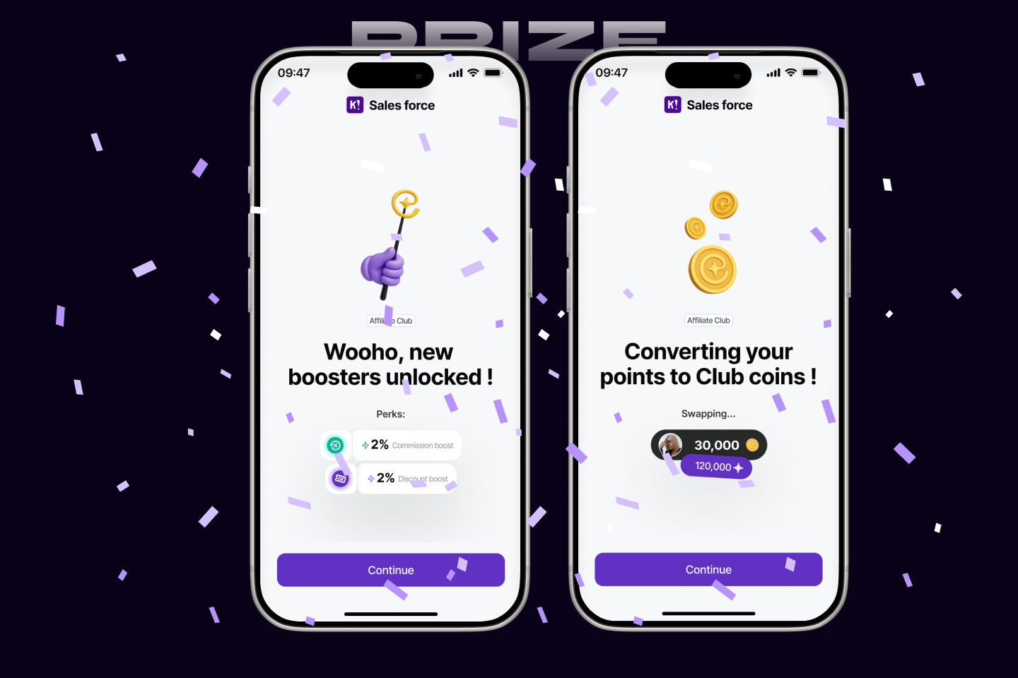 Club Levels — progress bar updated after earning points