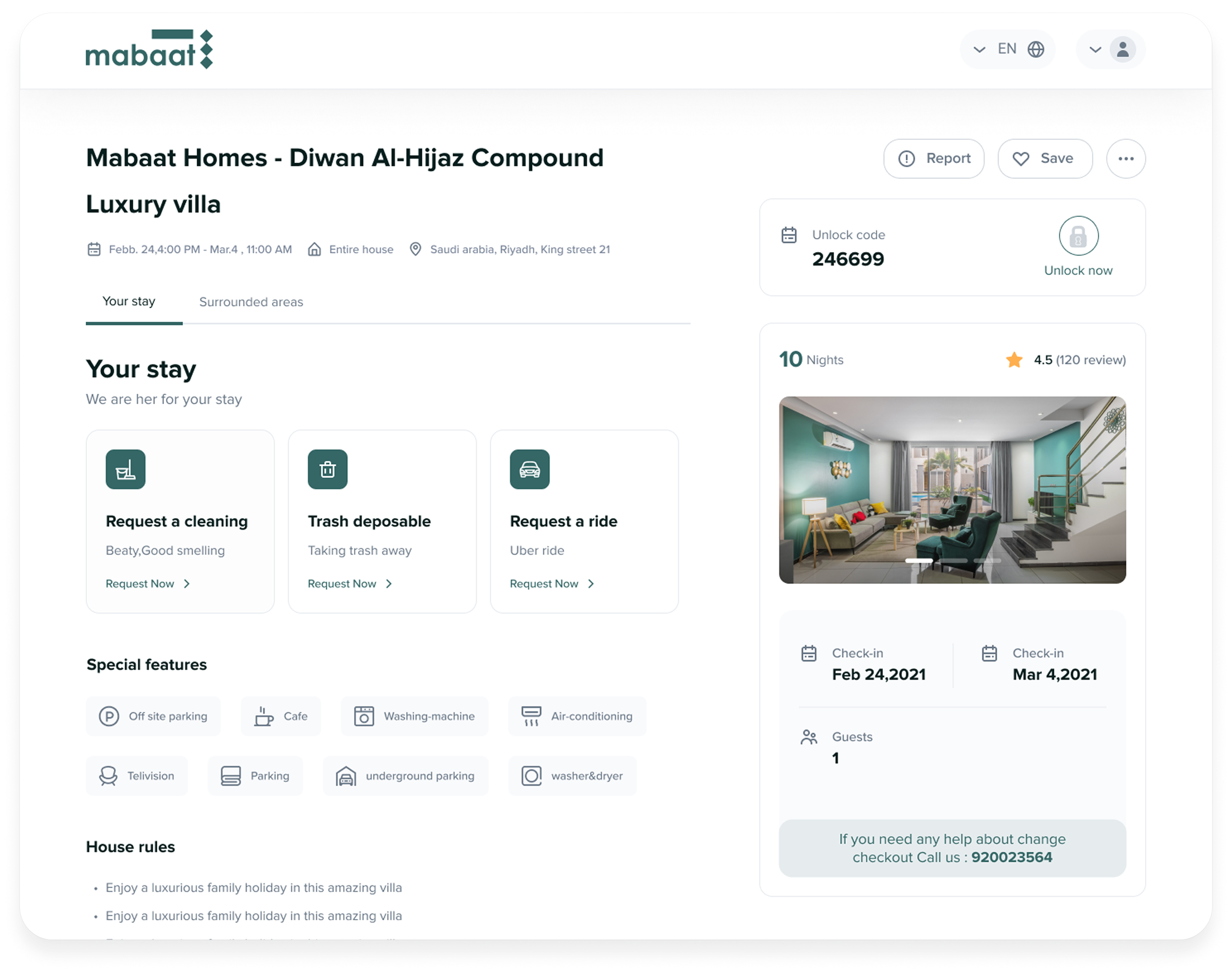 Mabaat booking flow with pricing summary and secure payment